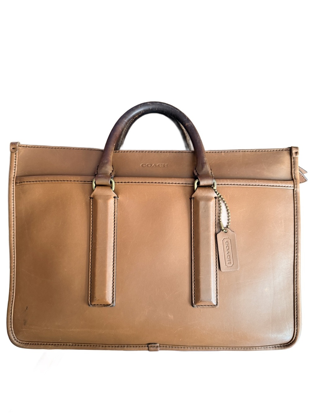 Coach Legacy British Tan Leather Top-Handle Portfolio Briefcase